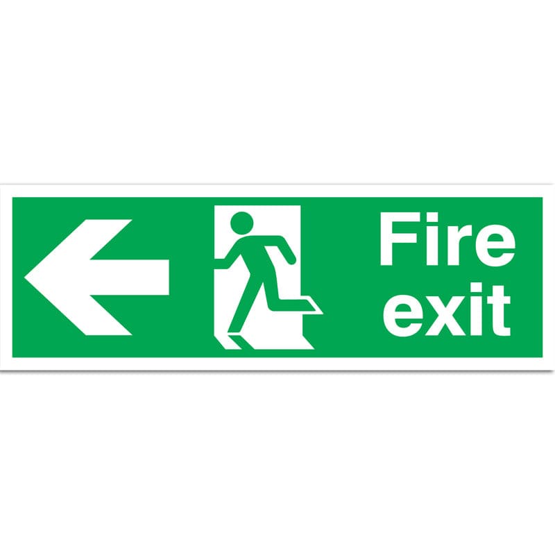 Fire Exit with Symbol & Arrow 150 x 450mm