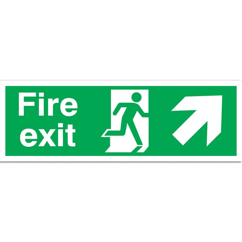 Fire Exit with running man sign - rigid 150 x 450mm