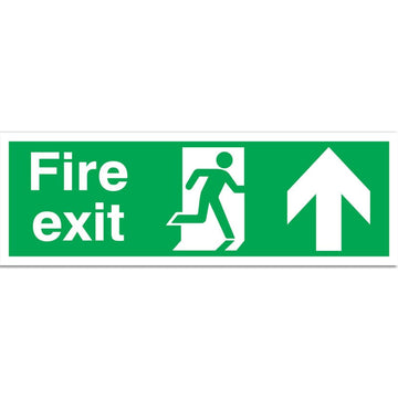 Fire Exit with running man - Up arrow - 150 x 450mm