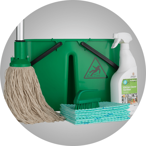green colour coded cleaning