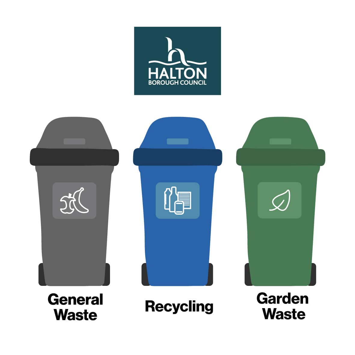 halton bin colours recycling bins