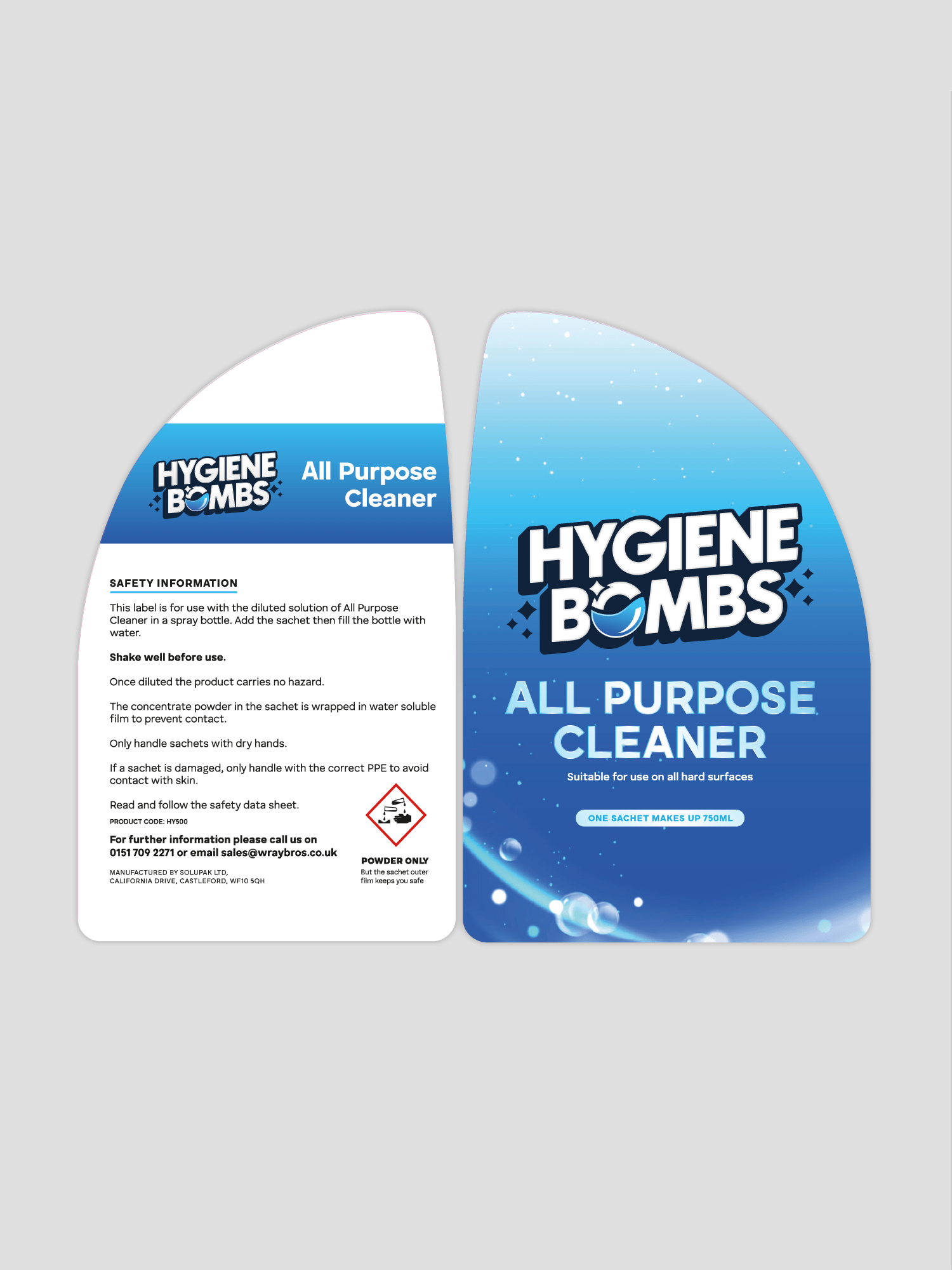 hygiene bomb all purpose cleaner hy500 label