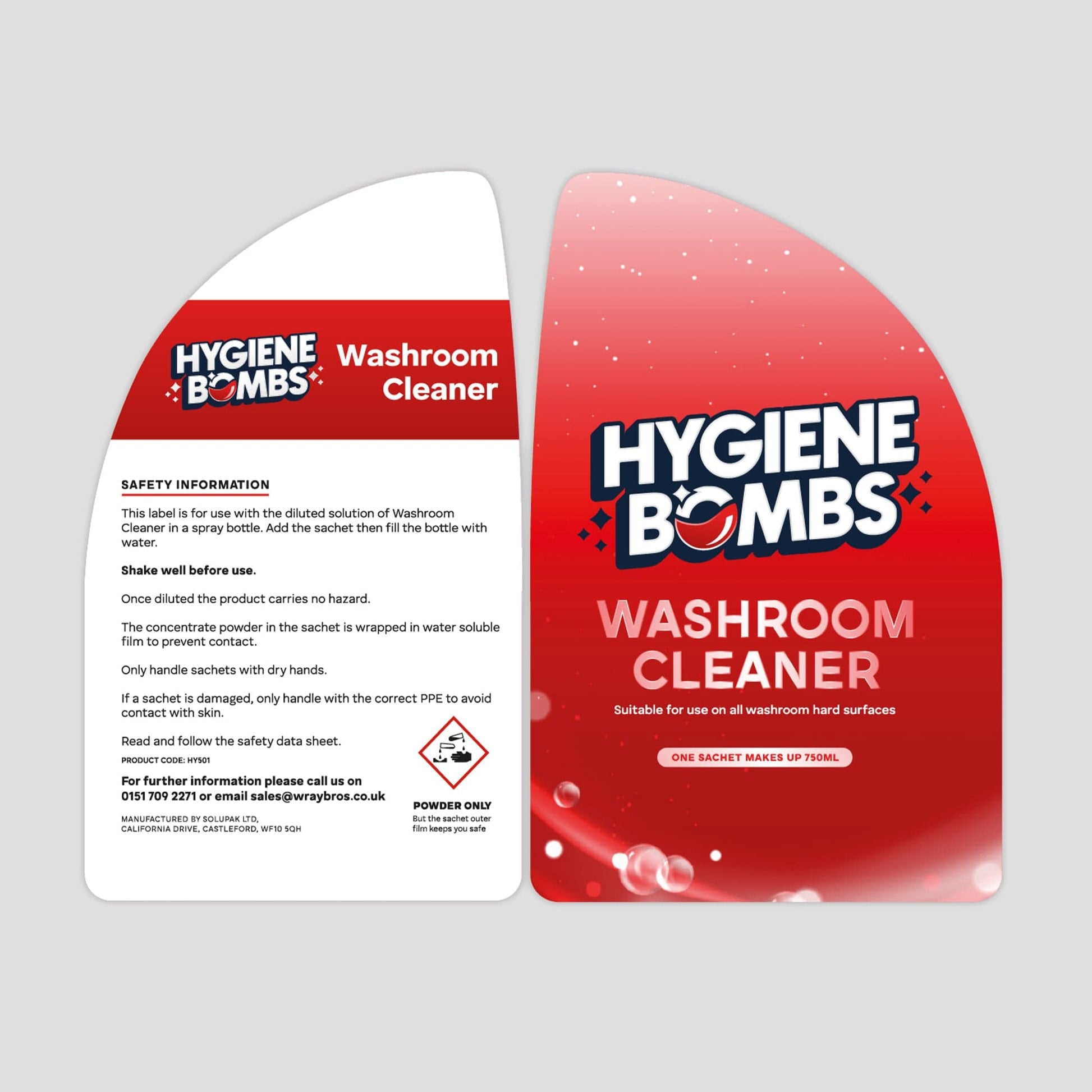 hygiene bomb spray bottle labels