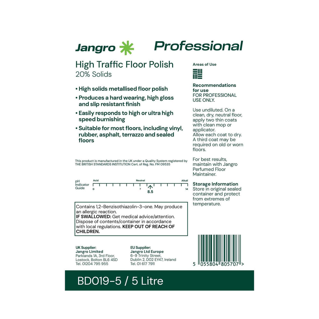 jangro bd019 5 metallised floor polish