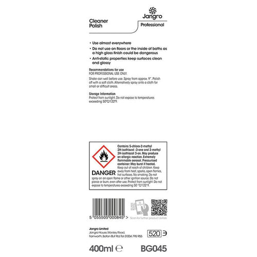 jangro bg045 cleaner polish instructions