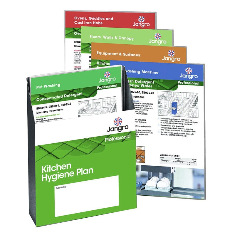 jangro laminated instruction sheets for kitchen hygiene plan