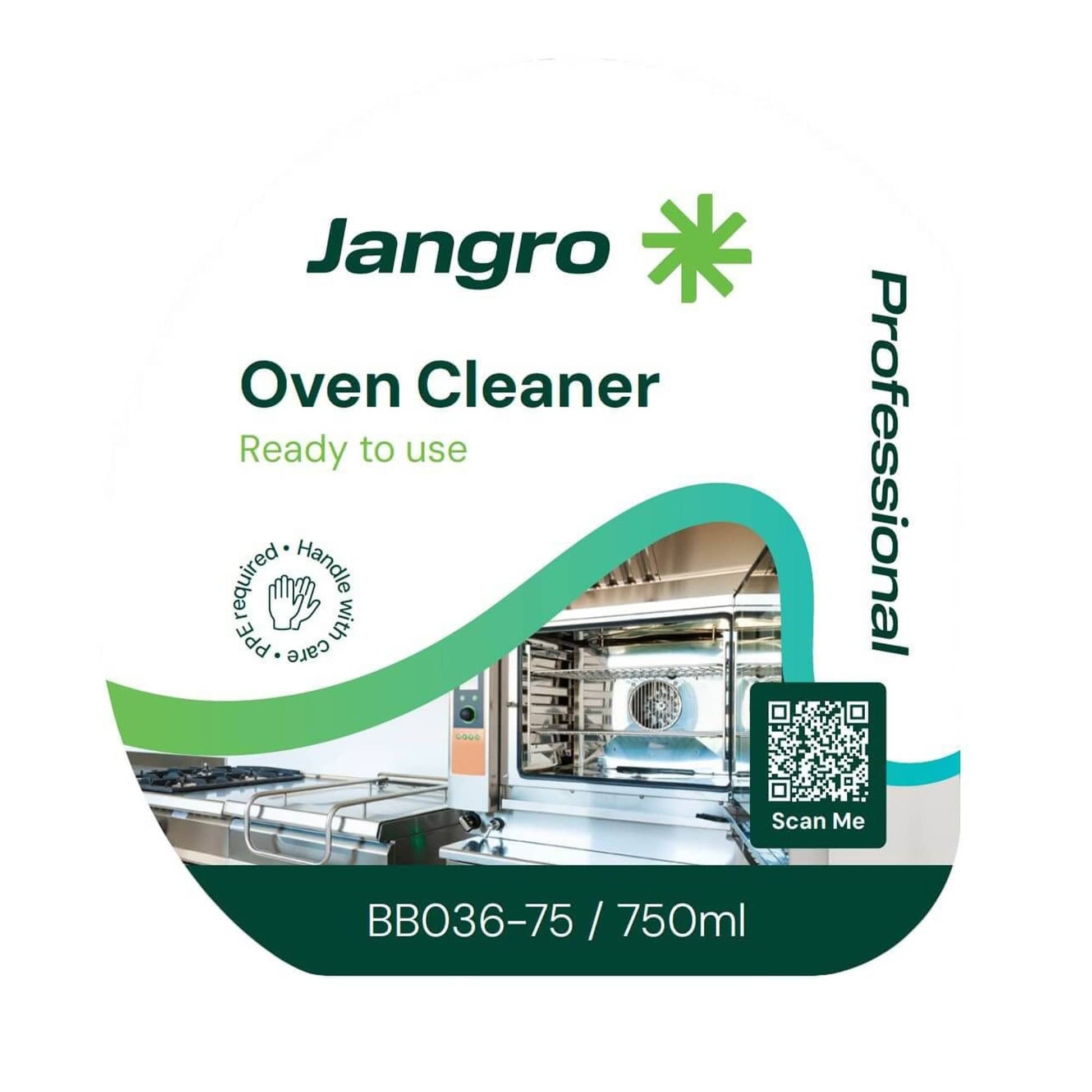 Jangro oven cleaner trigger bottle label