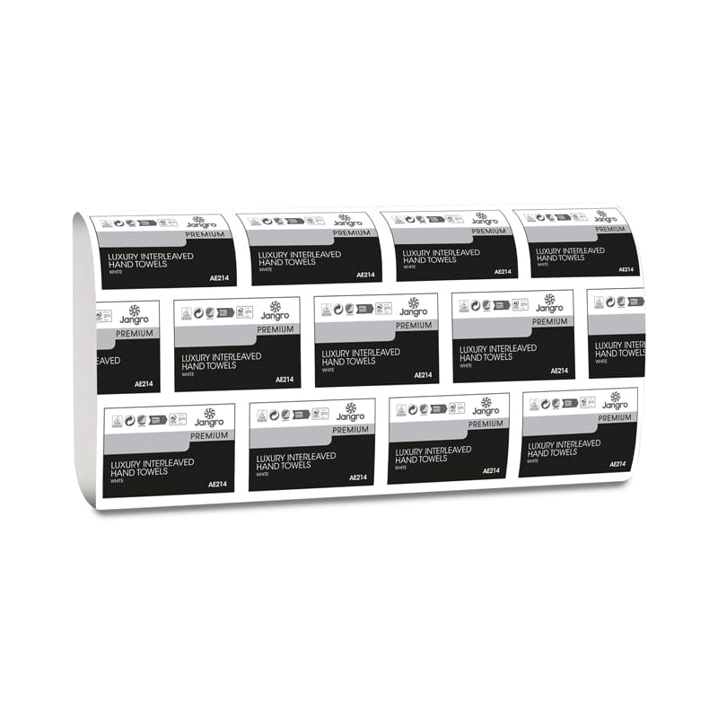 Jangro premium hand towel 2-ply white towels