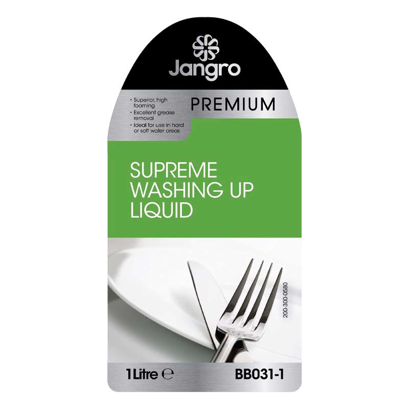 jangro premium supreme washing up liquid 1l label