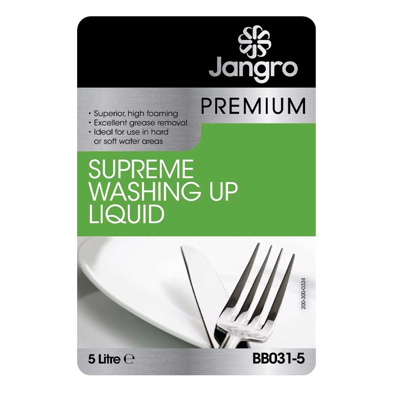 jangro premium supreme washing up liquid 5l bottle label