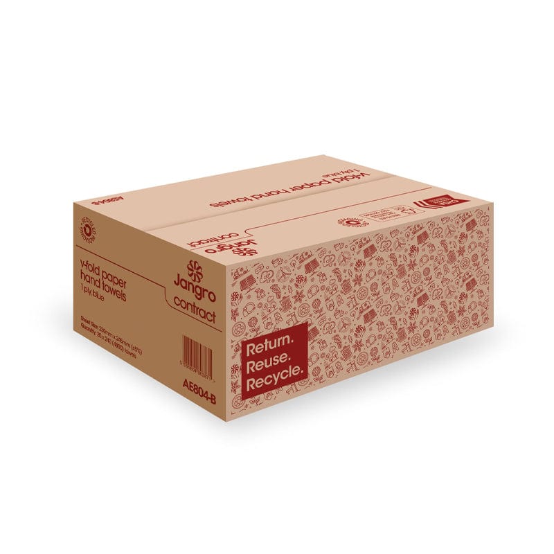 Jangro v-fold hand towels 1ply blue- box