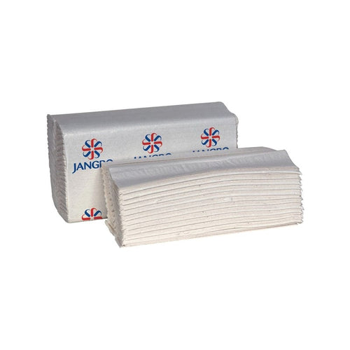 Jangro white c-fold towel 2ply