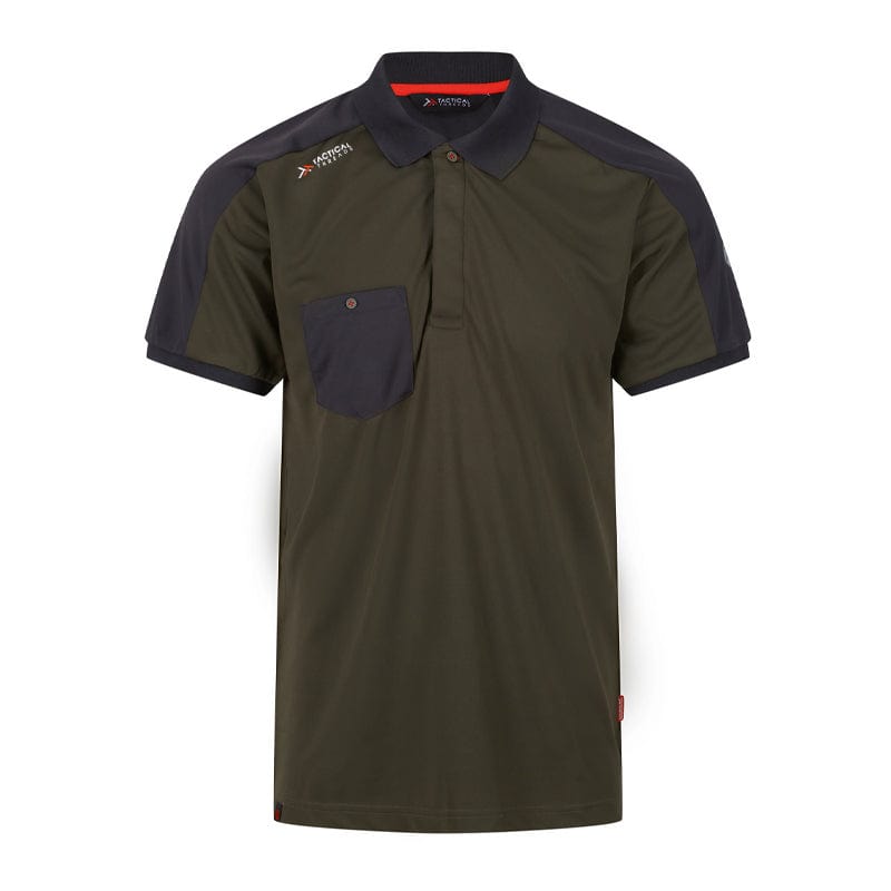 khaki offensive wicking polo shirt