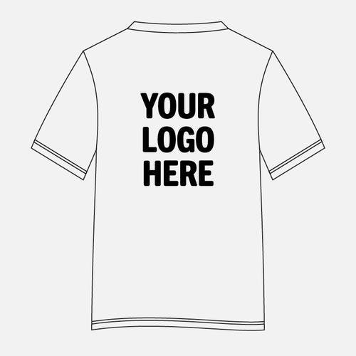 large printed logo back of tshirt