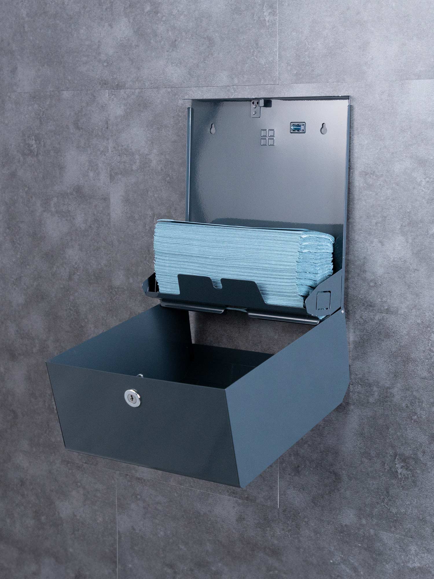 modern grey paper hand towel dispenser