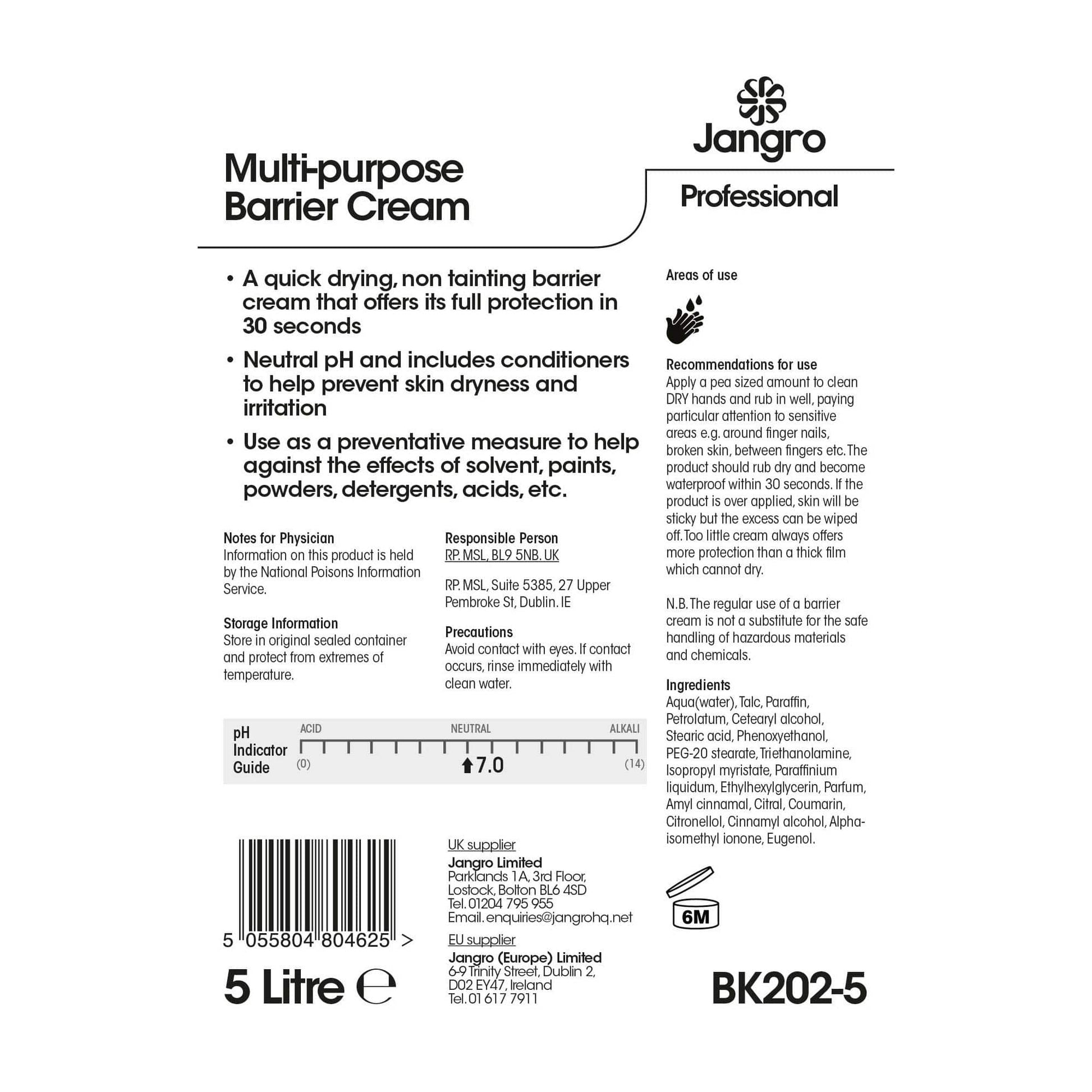 Multi purpose barrier cream refill