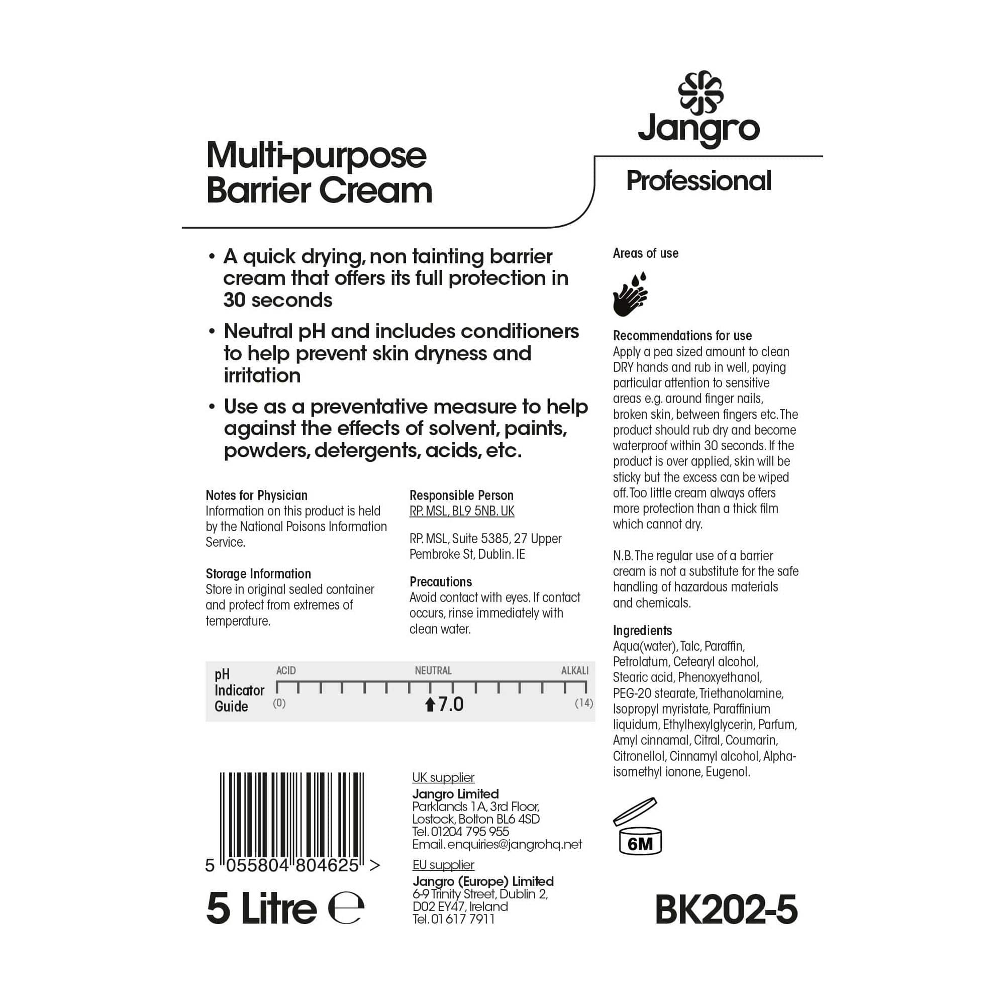 Multi purpose barrier cream refill