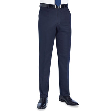 Brook Taverner Apollo Flat Front Trousers - Navy