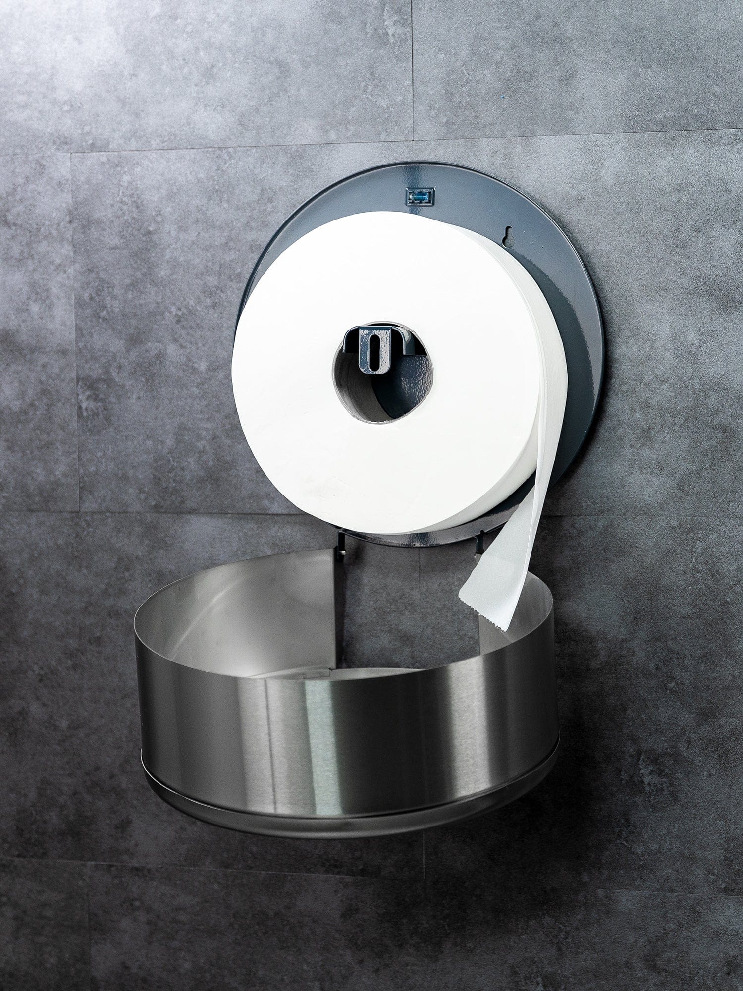 open jumbo toilet roll dispenser