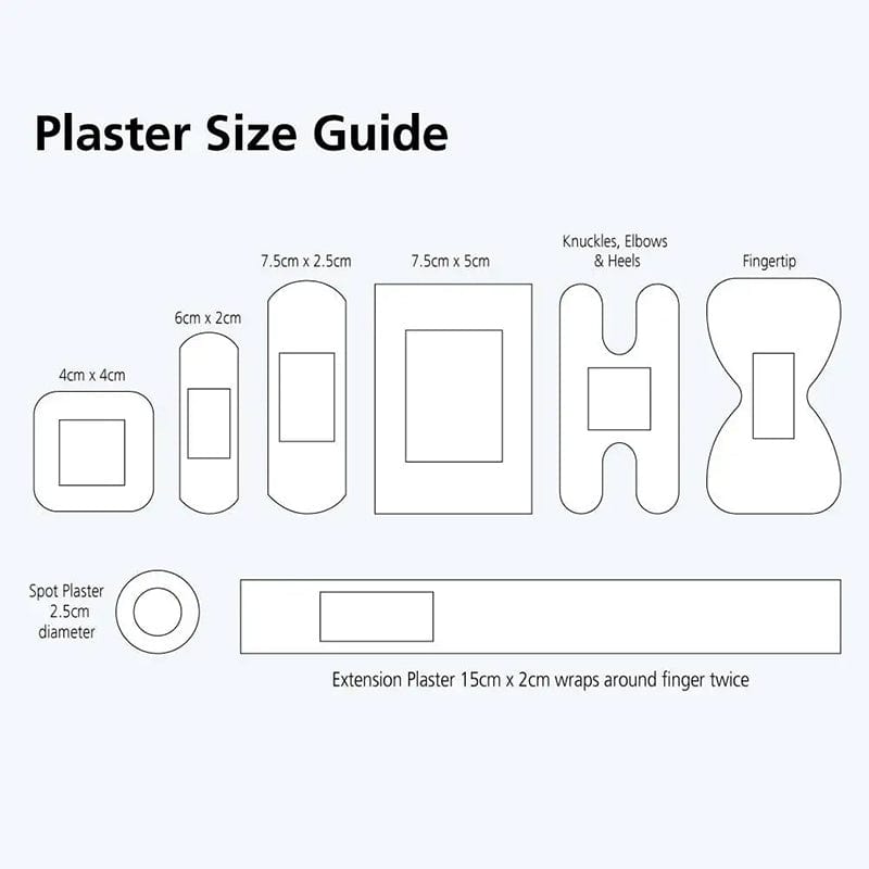 plasters assorted fabric band aid diagram
