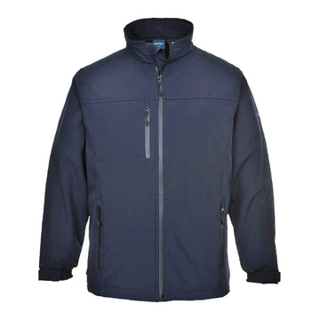 portwest 3 layer softshell jacket tk50 navy front waterproof