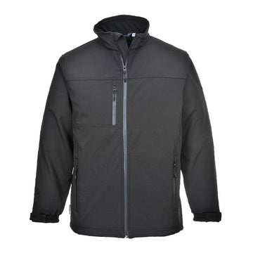 portwest 3 layer softshell jacket tk50 water proof zips black