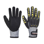 Portwest Anti Impact Cut Resistant Glove A722 - Grey/Black Double