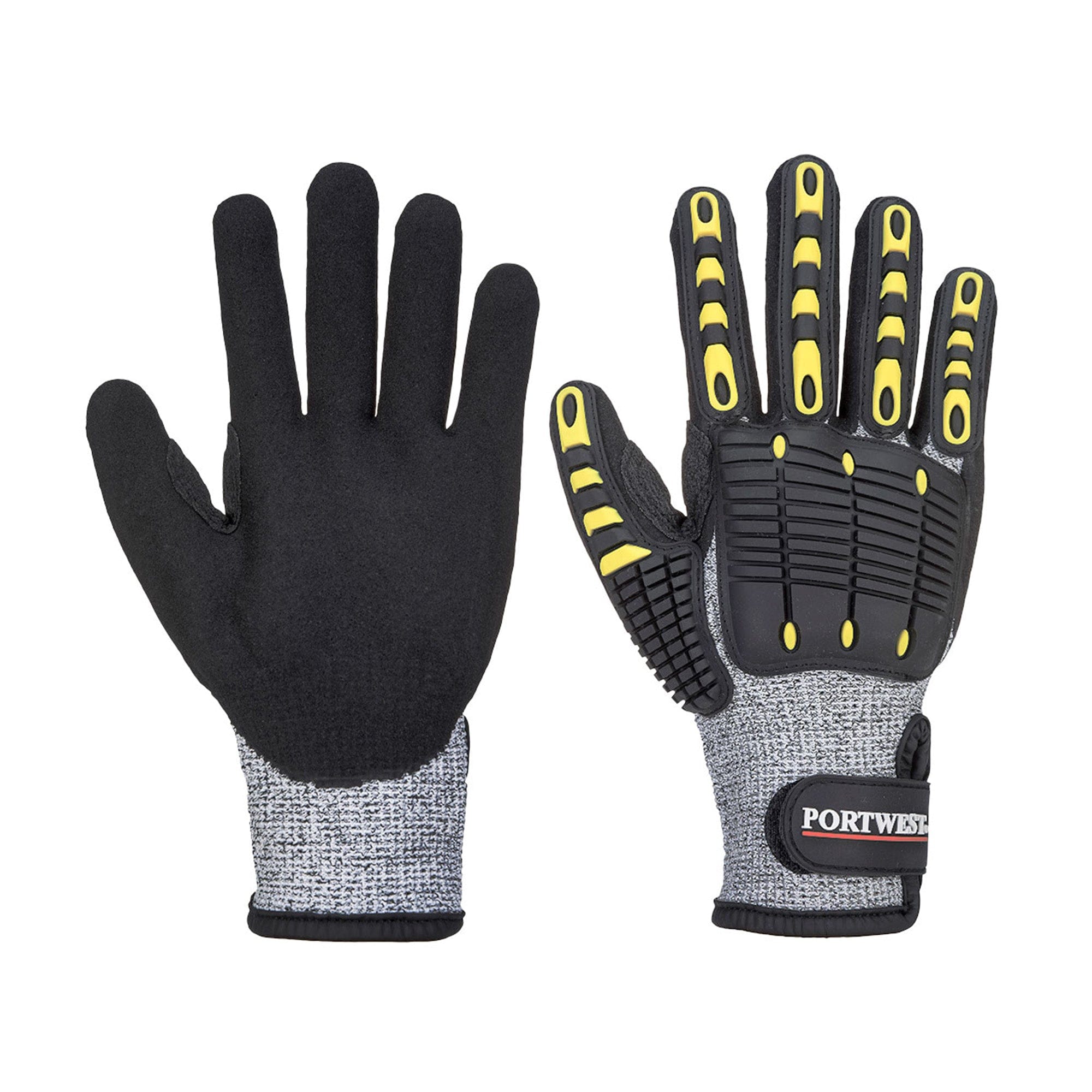 Portwest Anti Impact Cut Resistant Glove A722 - Grey/Black Double