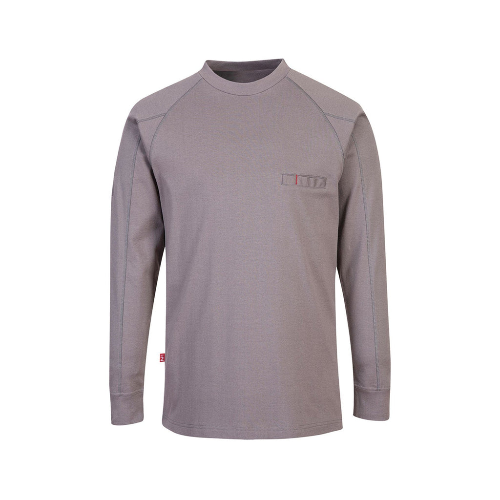 portwest bizflame long sleeve top fr33 grey