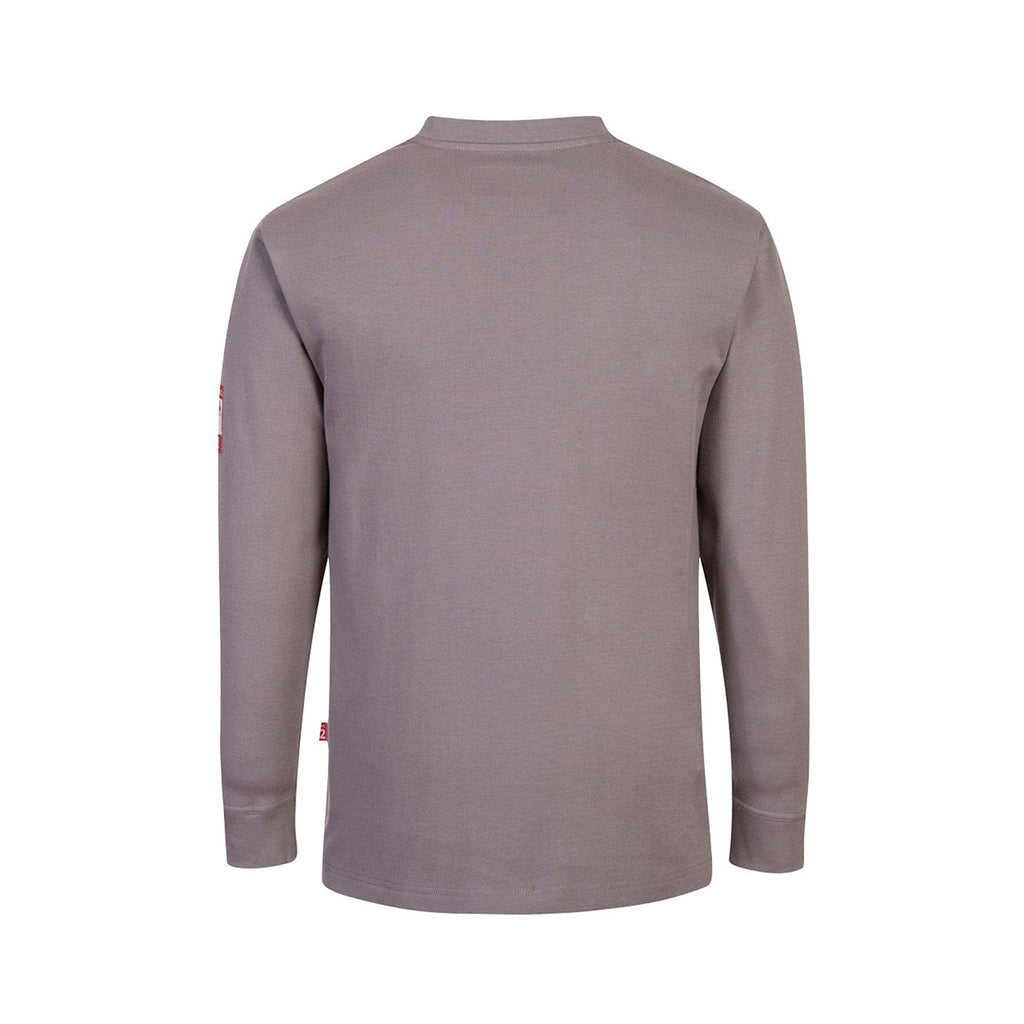 portwest bizflame placket top henley fr32 grey reverse