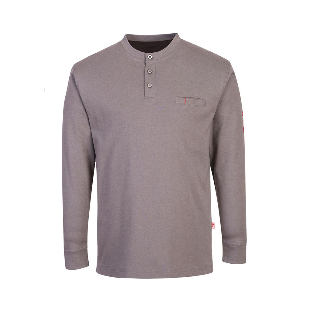 portwest bizflame placket top henley fr32 grey