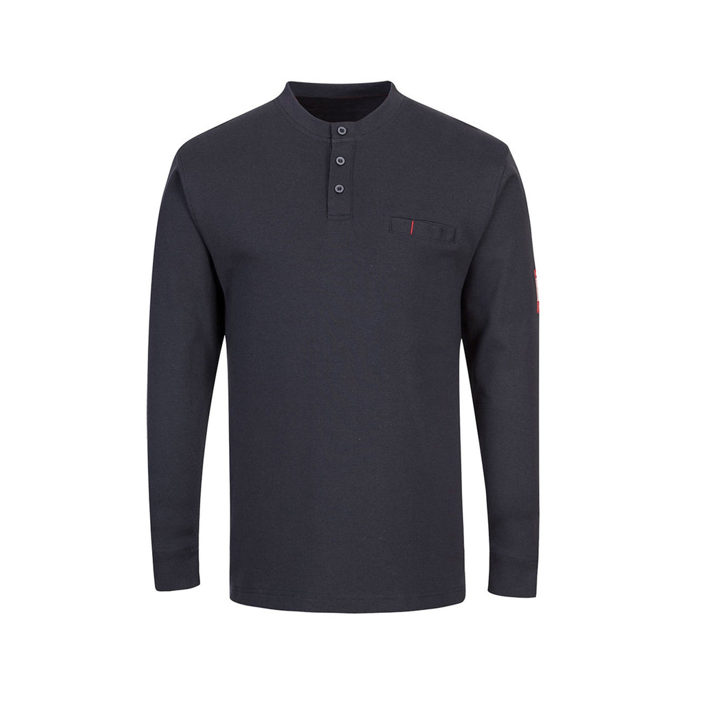 portwest bizflame placket top henley fr32 navy