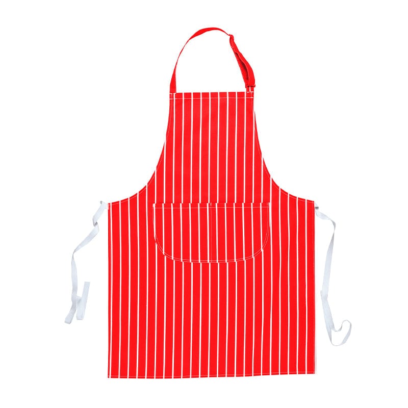 portwest butchers apron with pocket s855 red stripe