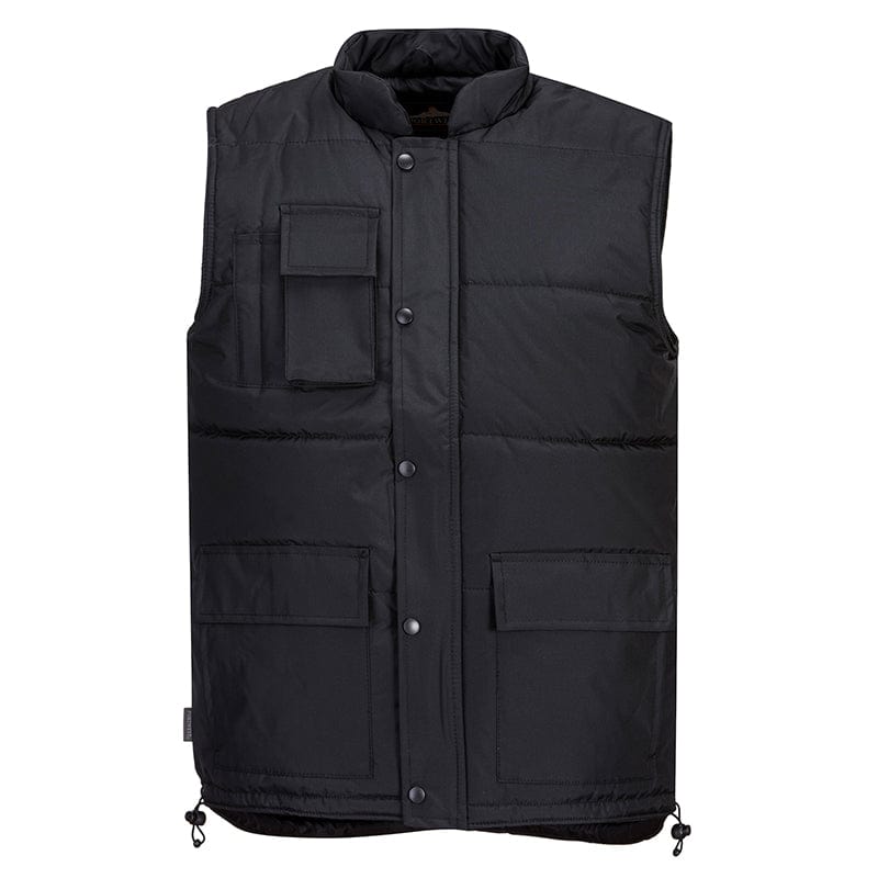portwest classic body warmer s415 black poppers