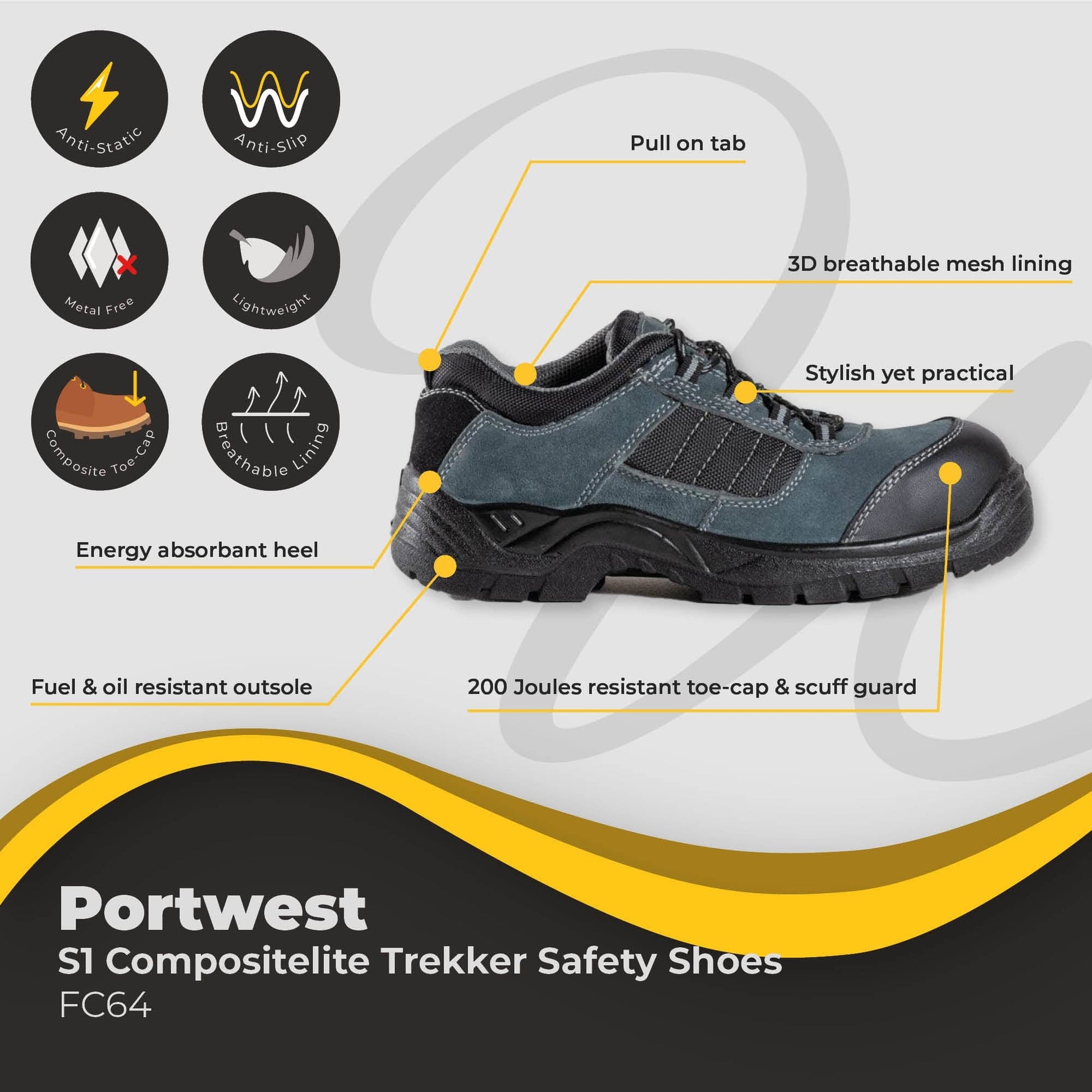 portwest compositelite trekker shoes s1 fc64