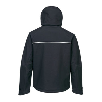 portwest dx4 softshell jacket dx474 black pockets back reflective