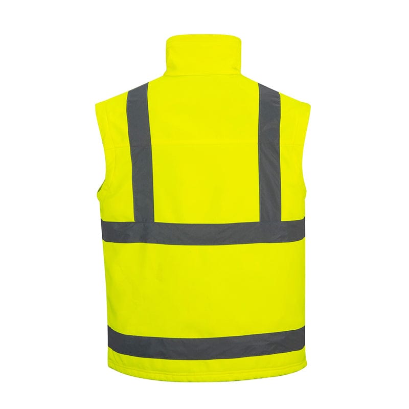 portwest hi vis 3 layer softshell jacket S428 yellow back