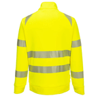 DX477 DX4 Hi-Vis Funnel Neck Zipped Sweatshirt in Orange/Black, featuring a high-visibility design, zipped funnel neck, and durable fabric for comfort and safety in work environments.