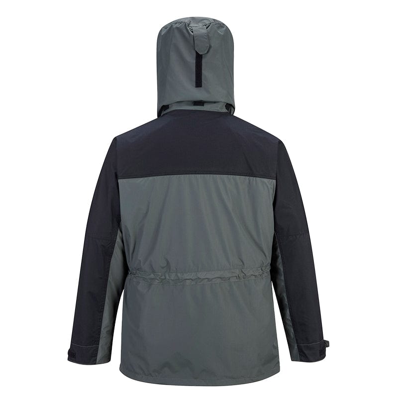 portwest orkney 3 in 1 breathable jacket s532 grey back pack away hood nylon shell