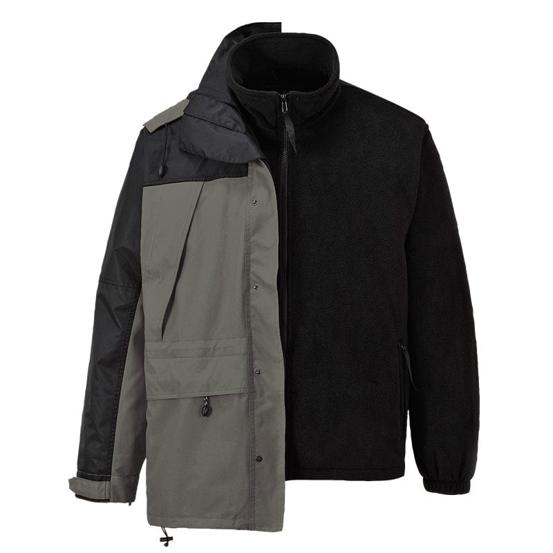portwest orkney 3 in 1 breathable jacket s532 grey fleece waterproof
