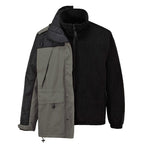 portwest orkney 3 in 1 breathable jacket s532 grey fleece waterproof