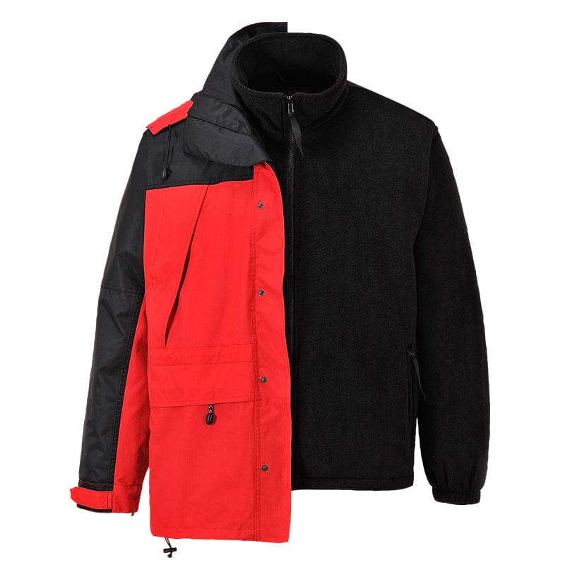 portwest orkney 3 in 1 breathable jacket s532 red fleece industrail outside stylish