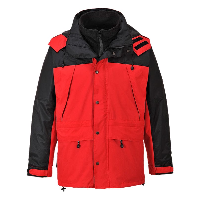portwest orkney 3 in 1 breathable jacket s532 red front insulated