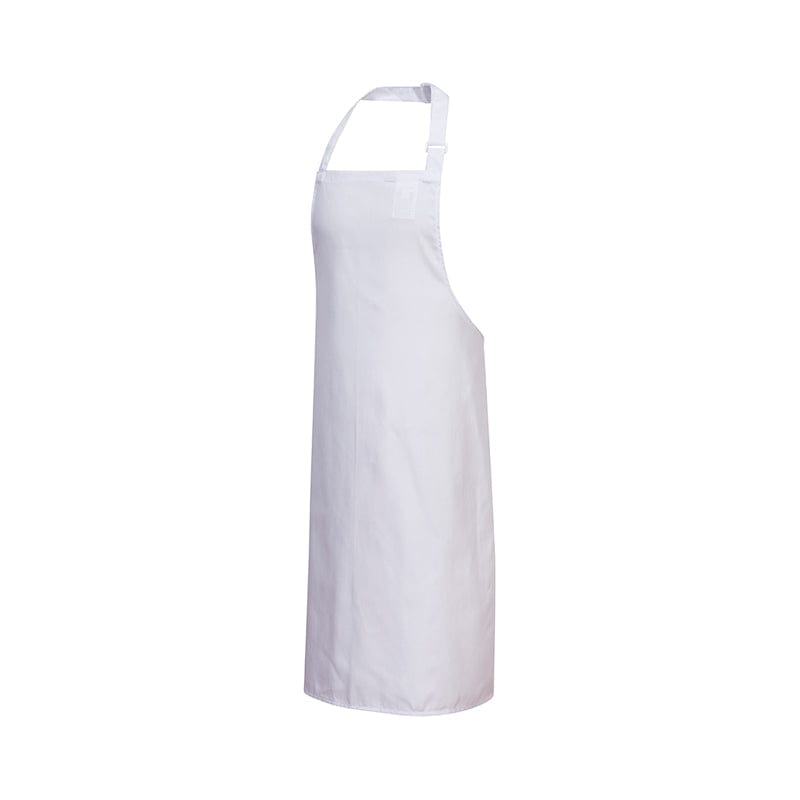 portwest polycotton bib apron s841 white lightweight adjustable strap