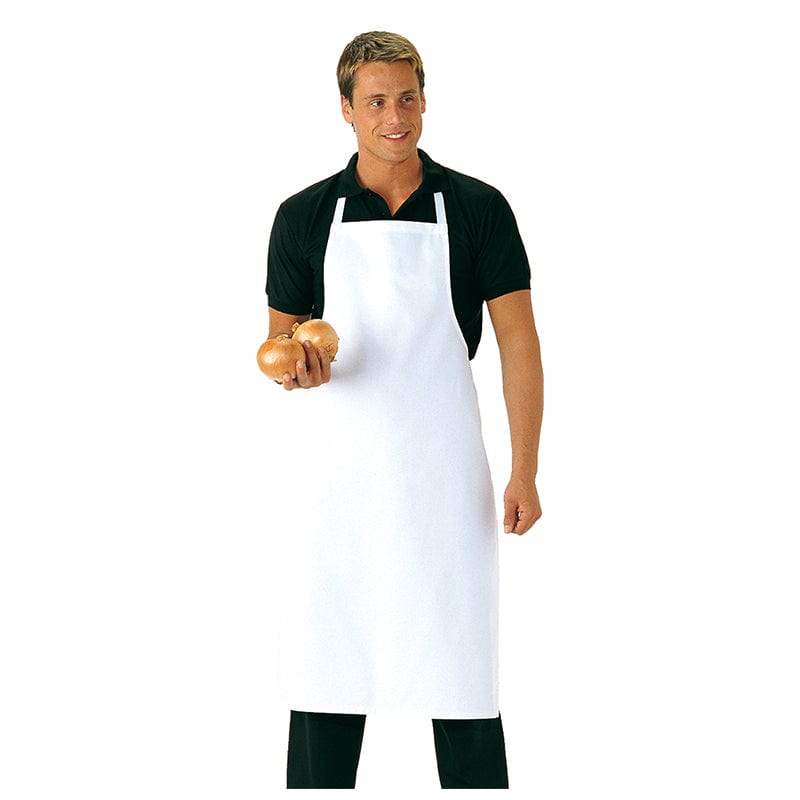 portwest polycotton bib apron s841 white model waiter