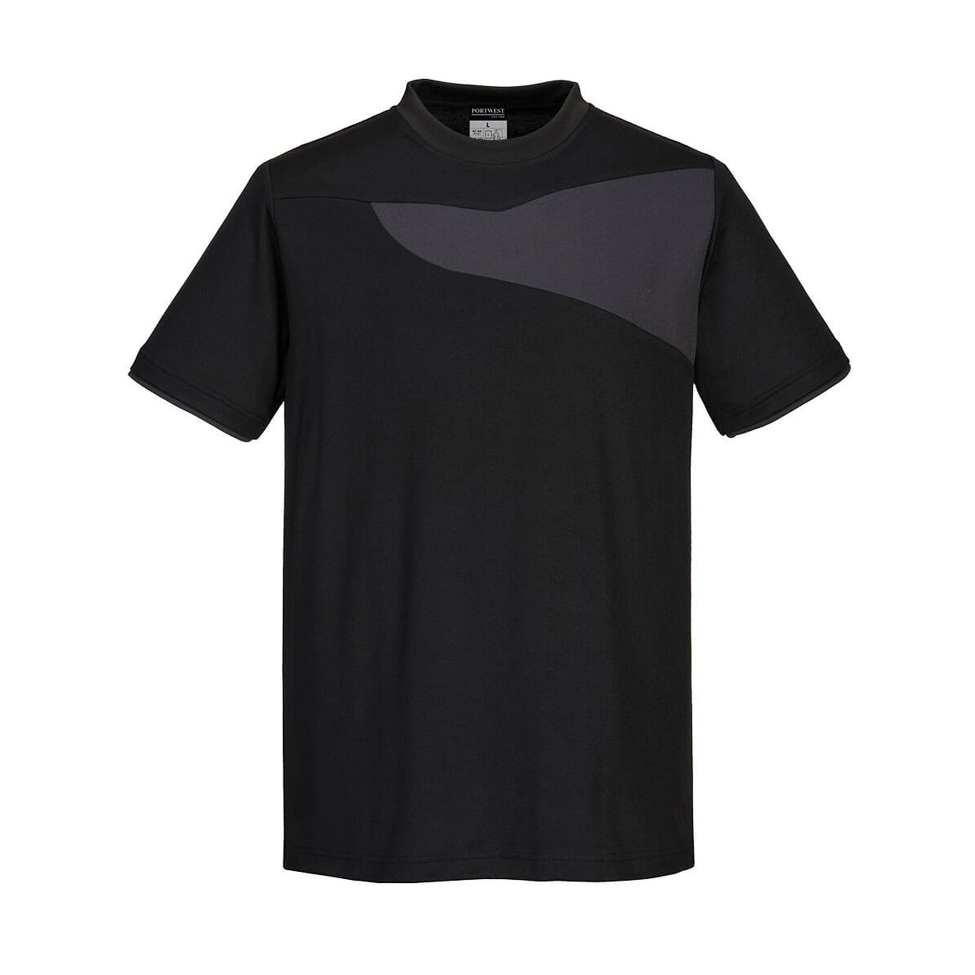 Portwest PW2 Cotton Comfort T-Shirt PW211 Black/zoom grey