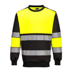 portwest pw3 hi vis class 1 sweatshirt pw376 yellow
