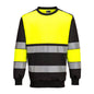 portwest pw3 hi vis class 1 sweatshirt pw376 yellow