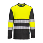 Portwest PW3 Hi Vis Cotton Comfort Class 1 Long-Sleeve T-Shirt PW312 Yellow