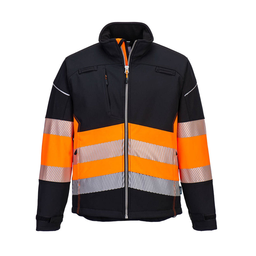 Portwest PW3 Hi Vis Softshell (3L) PW375 Black/Orange